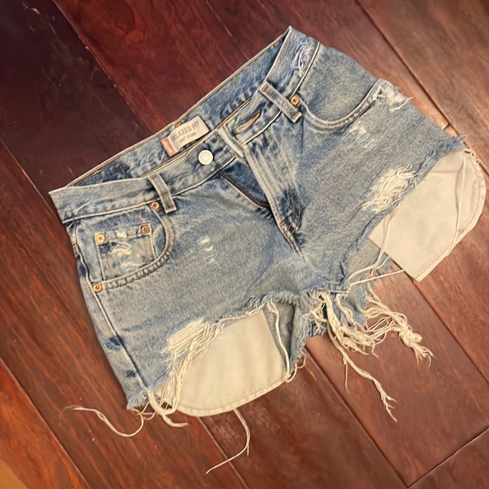Levi’s denim distressed shorts
